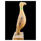 LARGE WOODEN CARVED BIRD SCULPTURE