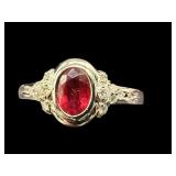 PLATINUM RUBY & DIAMOND RING