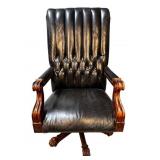 HIGH QUALITY BUTTON TUFTED LEATHER OFFICE CHAIR