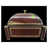 LARGE MAITLAND SMITH GOLD DECORATED LEATHER AND