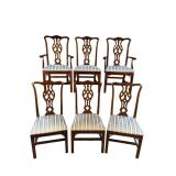 6 KNOB CREEK SOLID MAHOGANY CHIPPENDALE CHAIRS