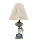 PORCELAIN AND GLASS ANTIQUE LAMP