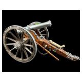 PEWTER AND WOODEN 1860S CIVIL WAR CANNON