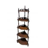 WALNUT VICTORIAN CORNER WHAT-NOT SHELF