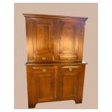 19TH CENTURY PEGGED POPLAR STEP BACK CUPBOARD
