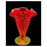 FENTON AMBERINA HOBNAIL BUD VASE