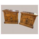 2 OAK FINISH NIGHTSTANDS