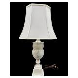 VINTAGE LARGE CARVED ITALY MARBLE TABLE LAMP