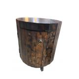 PAINT DECORATED 1 DOOR COMMODE TABLE