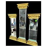 SET OF 3 BEVELED GLASS COLUMN NEOCLASSICAL STYLE