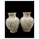 2 ORIENTAL PORCELAIN FLORAL VASES