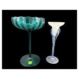 2 PC TALL EMPOLI ART GLASS & JOZEEFINA ART GLASS