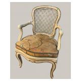 EARLY CANED ARM CHAIR, AS IS