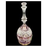 BOHEMIAN CUT TO CLEAR ETCHED AMETHYST BELL