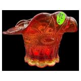 JOHN E KEMPLE LACE AND DEW DROP AMBERINA HAT VASE