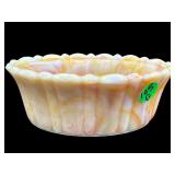 VINTAGE ORANGE SLAG AKRO AGATE SMALL PLANTER