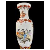 LARGE ORIENTAL PORCELAIN FIGURAL FLOOR VASE