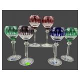 LOT OF 6 GODINGER CRYSTAL BOHEMIAN STYLE CUT TO