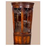 MAHOGANY BOW FRONT ENGLISH CORNER CABINET
