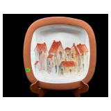 SIGNED DAWN WILSON TERRACOTTA VILLAGE SCENE