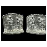 PR CAST IRON FARMER AND PEASANT PRAYER BOOKENDS