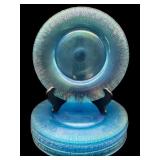 SET OF 7 FENTON CELESTE BLUE IRIDESCENT STRETCH