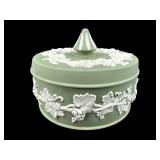 WEDGWOOD GREEN JASPERWARE LIDDED DISH