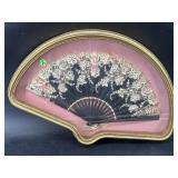 ANTIQUE FAN IN SHADOW BOX FRAME