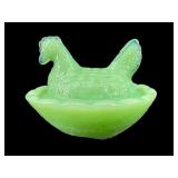 2.5 IN MARBLEIZED MINIATURE JADEITE HEN ON NEST