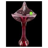 LARGE PILGRIM GLASS CRANBERRY JACK IN THE PULPIT