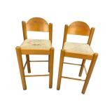 PR OF MAPLE RUSHBOTTOM STOOLS