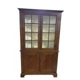 18TH CENT. WALNUT 16 PANE CORNER CUPBOARD