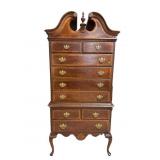 CHERRY ALL BANDED QUEEN ANNE HIGHBOY