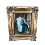 PAINTING OF LADY ON BOARD