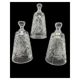 LOT OF 3 WATERFORD CRYSTAL BELLS