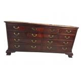 BERNHARDT MAHOGANY BANDED TOP 10 DRAWER DRESSER