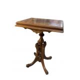 ALL BURLED WALNUT VICTORIAN TABLE