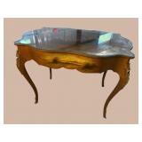 FRENCH VERNICE MARTIN DECORATED TURTLE TOP TABLE