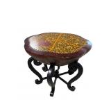 PAINT DECORATED DECORATOR DRUM TABLE