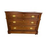 SOLID WALNUT VICTORIAN 4 DRAWER CHEST