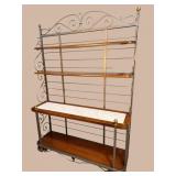 HIGH QUALITY OAK AND IRON BAKERS RACK