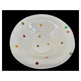 LARGE VIETRI WHITE POLKA DOT CENTER BOWL