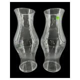 PR OF ANTIQUE GLASS HURRICANE SHADES
