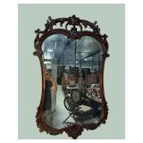 CARVED MAHOGANY HANGING MIRROR