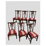 6 SOLID MAHOGANY CHIPPENDALE CHAIRS