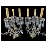 2 ORNATE BRASS PRISM CANDLABRAS