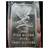 .999 FINE SILVER 5 TROY OUNCE BAR