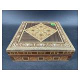MOTHER OF PEARL INLAID MULTI-COLOR JEWELRY BOX