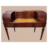MAHOGANY TURN LEG LEATHER TOP CARLTON HOUSE DESK