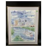 NASHVILLE TENNESSEE J FLEMING WATERCOLOR PRINT